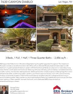 Printable PDF flyer of 7630 Canyon Diablo Rd. 4 Photos & Short Description