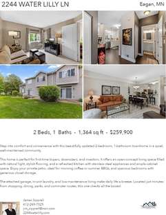 Printable PDF flyer of 2244 Water Lilly Ln. 4 Photos & Short Description