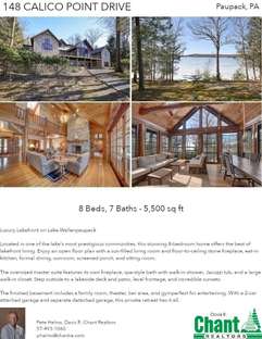 Printable PDF flyer of 148 Calico Point Drive. 4 Photos & Short Description