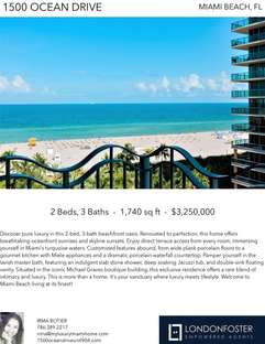 Printable PDF flyer of 1500 OCEAN DRIVE, UNIT 904. Main Photo & Short Description