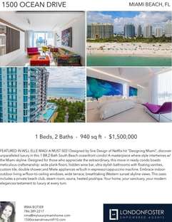 Printable PDF flyer of 1500 OCEAN DRIVE, UNIT 910. 4 Photos & Short Description