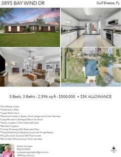 Printable PDF flyer of 3895 Bay Wind Dr. 4 Photos & Short Description