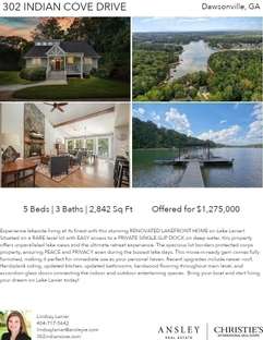 Printable PDF flyer of 302 Indian Cove Drive. 4 Photos & Short Description