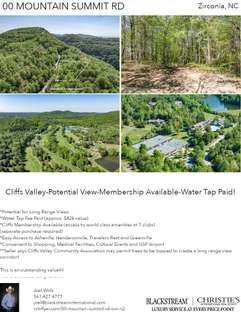 Printable PDF flyer of 00 Mountain Summit Rd CVN-N2. 4 Photos & Short Description
