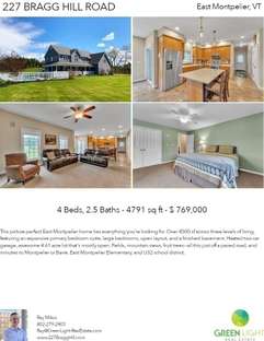 Printable PDF flyer of 227 Bragg Hill Road. 4 Photos & Short Description