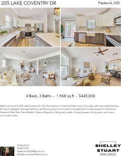 Printable PDF flyer of 205 Lake Coventry Dr. 4 Photos & Short Description