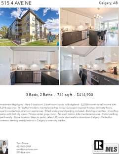 Printable PDF flyer of 205, 515 4 Ave NE. 4 Photos & Short Description