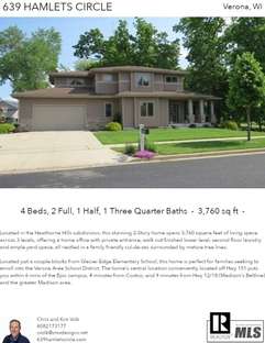 Printable PDF flyer of 639 Hamlets Circle. Main Photo & Short Description