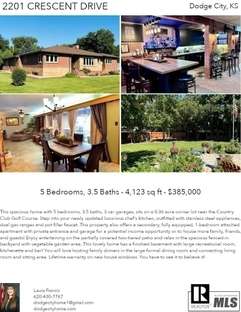 Printable PDF flyer of 2201 Crescent Dr.. 4 Photos & Short Description