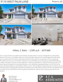 Printable PDF flyer of 9110 West Palm Lane. 4 Photos & Short Description