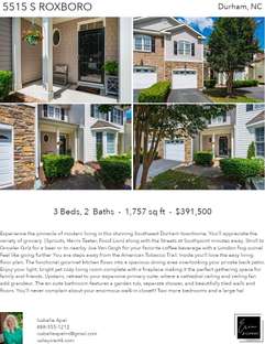 Printable PDF flyer of 5515 S Roxboro, Unit 4. 4 Photos & Short Description