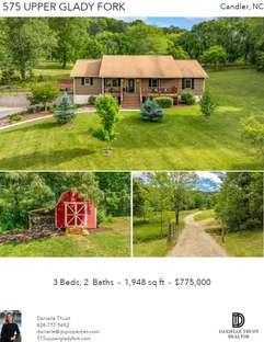 Printable PDF flyer of 575 Upper Glady Fork Road. Photos & Basic Info