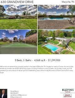 Printable PDF flyer of 630 Grandview Drive. 4 Photos & Short Description