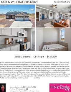 Printable PDF flyer of 1334 N Will Rogers Drive. 4 Photos & Short Description