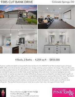 Printable PDF flyer of 9385 Cut Bank Drive. 4 Photos & Short Description
